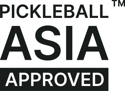 Pickleball Asia Approved mark, black version for light backgrounds